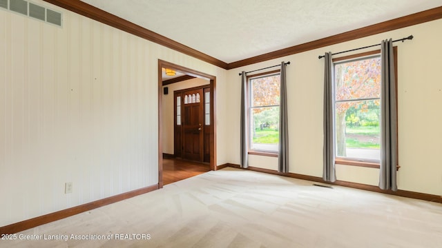 4245 Sandridge Dr, Okemos, MI 48864 - unfurnished room featuring baseboards, ornamental molding, and carpet flooring