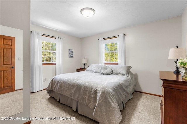 1801 Tahyio Rd, Owosso, MI 48867 - bedroom featuring multiple windows, light colored carpet, and baseboards