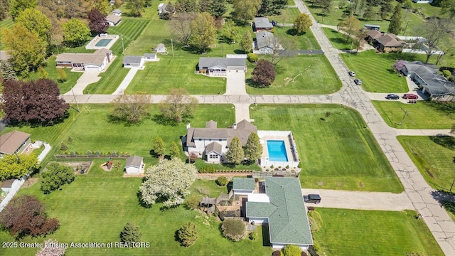 1801 Tahyio Rd, Owosso, MI 48867 - aerial view of property's location featuring a pool