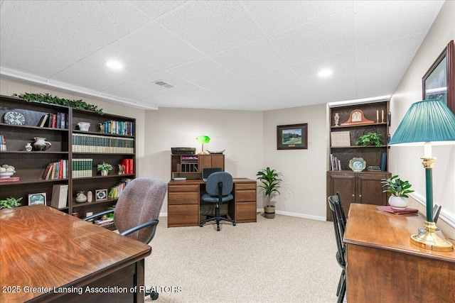 1801 Tahyio Rd, Owosso, MI 48867 - carpeted office featuring baseboards and recessed lighting