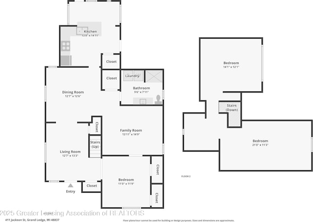 411 Jackson St, Grand Ledge, MI 48837 - room layout