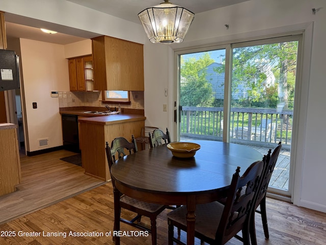 201 W Cavanaugh Rd, Lansing, MI 48910 - dining room featuring light wood-type flooring and baseboards
