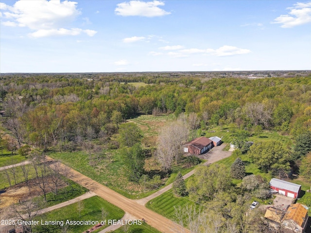 15426 S Lowell Rd, Lansing, MI 48906 - aerial view of property and surrounding area with a heavily wooded area