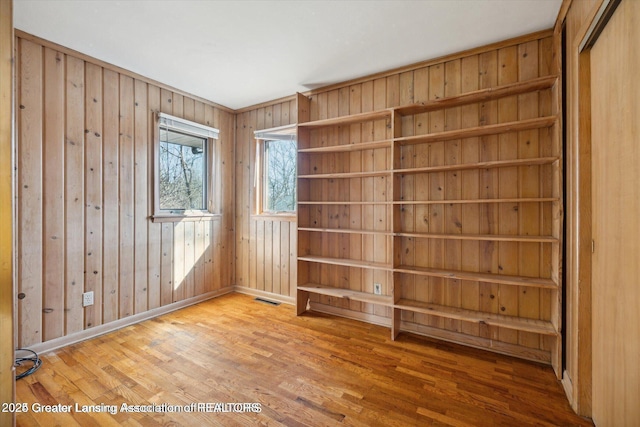 4794 Ardmore Ave, Okemos, MI 48864 - unfurnished room featuring wood finished floors, baseboards, and wood walls