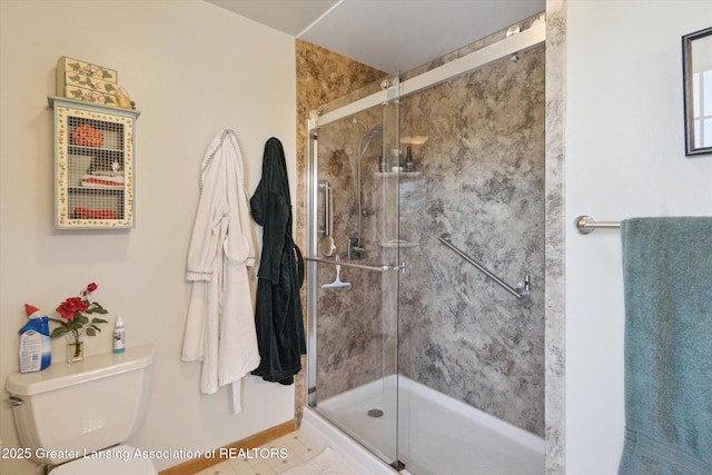 12898 Walker Rd, Leslie, MI 49251 - full bathroom featuring a shower stall and toilet
