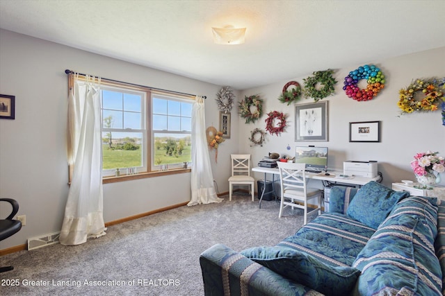 12898 Walker Rd, Leslie, MI 49251 - carpeted home office with baseboards