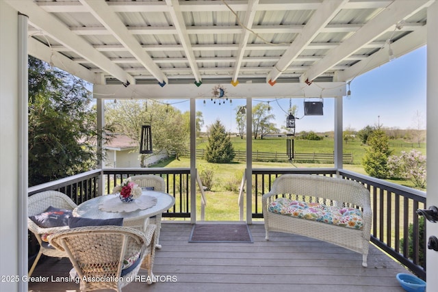12898 Walker Rd, Leslie, MI 49251 - wooden deck with a lawn