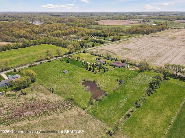 12898 Walker Rd, Leslie, MI 49251 - aerial view of property's location featuring rural landscape