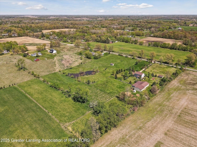 12898 Walker Rd, Leslie, MI 49251 - aerial view of property and surrounding area featuring rural landscape