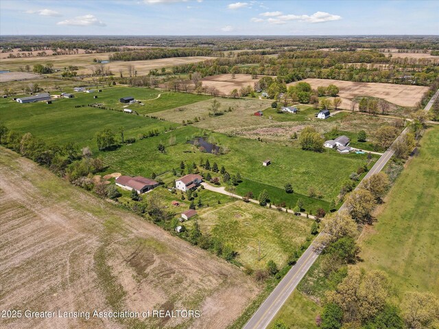 12898 Walker Rd, Leslie, MI 49251 - aerial overview of property's location featuring rural landscape