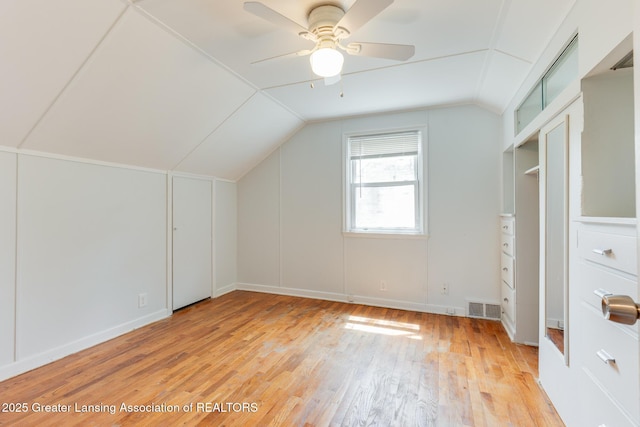635 Division St, East Lansing, MI 48823 - bonus room with lofted ceiling, light wood-style floors, and ceiling fan