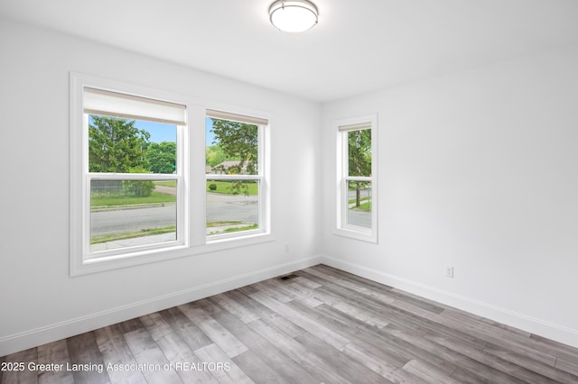2107 Reo Rd, Lansing, MI 48910 - unfurnished room featuring plenty of natural light, wood finished floors, and baseboards