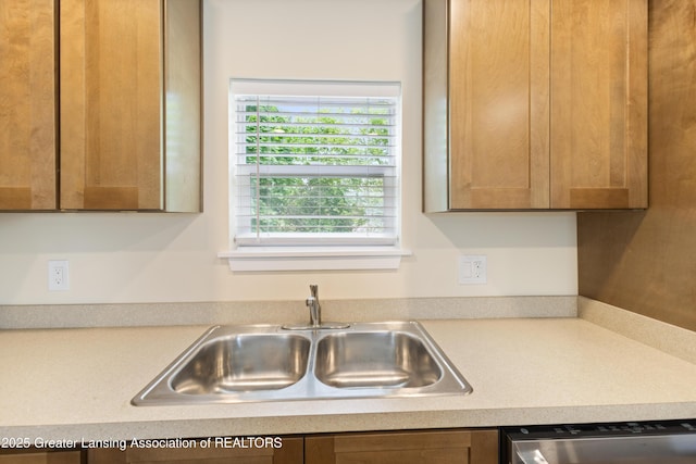 4205 Glenburne Blvd, Lansing, MI 48911 - kitchen with a sink, stainless steel dishwasher, and light countertops