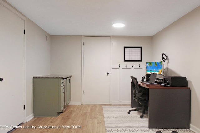 14275 Webster Rd, Bath, MI 48808 - office space with light wood-style floors, baseboards, and recessed lighting