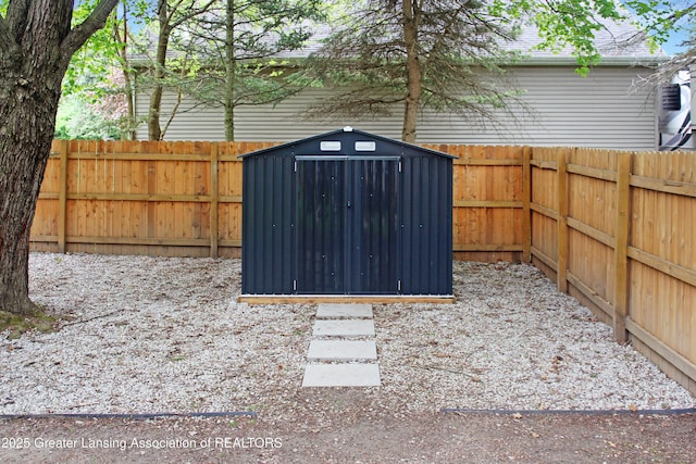 14275 Webster Rd, Bath, MI 48808 - view of shed featuring a fenced backyard