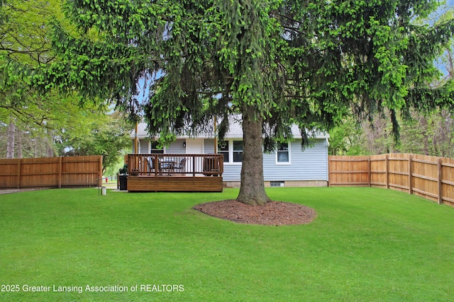 14275 Webster Rd, Bath, MI 48808 - view of yard with a wooden deck