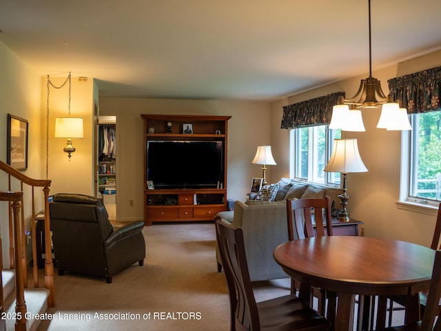 1561 Roseland Ave, East Lansing, MI 48823 - carpeted living room with stairs