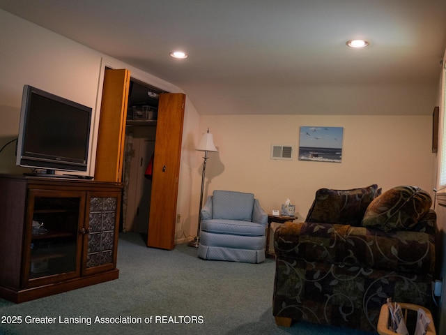 1561 Roseland Ave, East Lansing, MI 48823 - living room featuring carpet flooring and recessed lighting