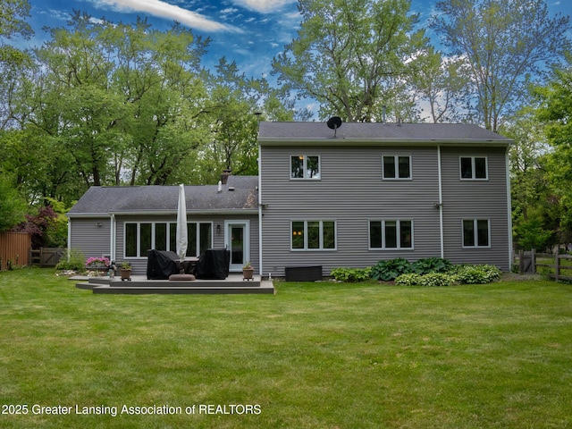 1561 Roseland Ave, East Lansing, MI 48823 - rear view of house with a wooden deck