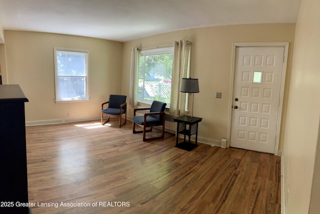341 W Saginaw St, East Lansing, MI 48823 - entryway featuring wood finished floors and baseboards