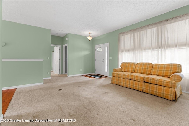 3816 Kiskadee Dr, East Lansing, MI 48823 - living room with baseboards, carpet, and a textured ceiling