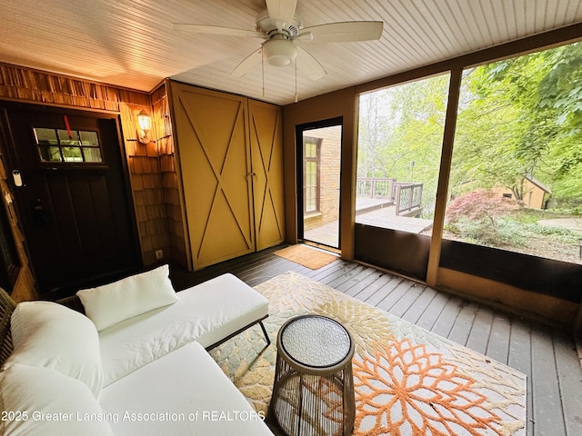 812 Dryer Farm Rd, Lansing, MI 48917 - sunroom featuring ceiling fan