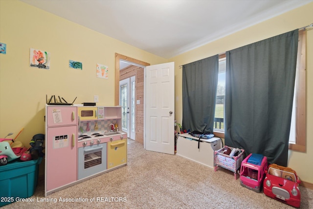 9671 Lakeside Dr, Perrinton, MI 48871 - game room featuring healthy amount of natural light, light colored carpet, and a sink