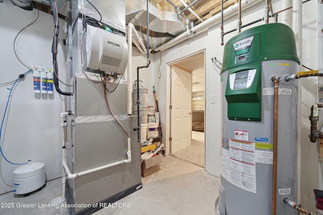9671 Lakeside Dr, Perrinton, MI 48871 - utility room with water heater