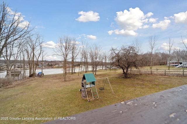 9671 Lakeside Dr, Perrinton, MI 48871 - view of yard with a water view