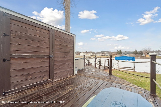 9671 Lakeside Dr, Perrinton, MI 48871 - view of wooden terrace