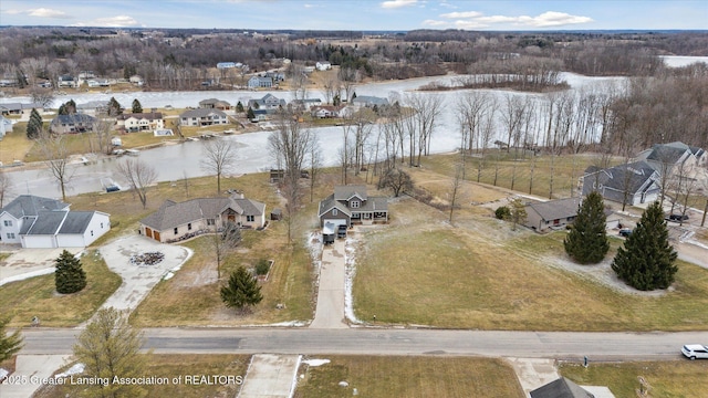 9671 Lakeside Dr, Perrinton, MI 48871 - aerial overview of property's location featuring nearby suburban area