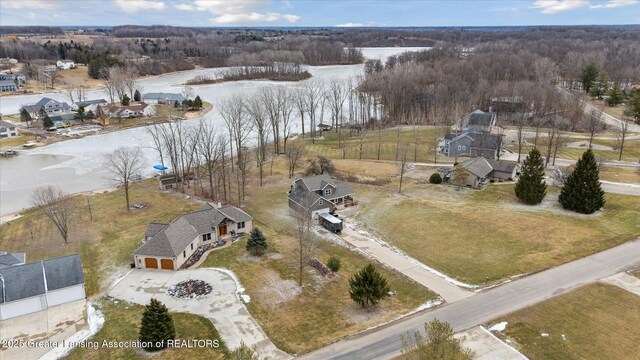 9671 Lakeside Dr, Perrinton, MI 48871 - aerial view of property's location with nearby suburban area