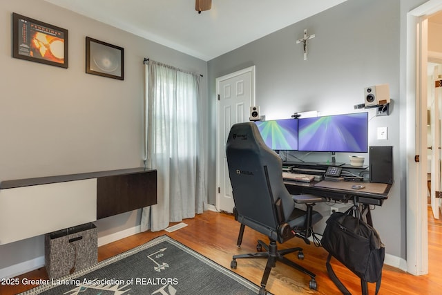316 Union St, Grand Ledge, MI 48837 - home office featuring wood finished floors
