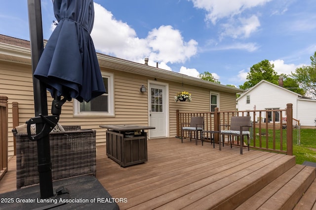 316 Union St, Grand Ledge, MI 48837 - view of wooden deck