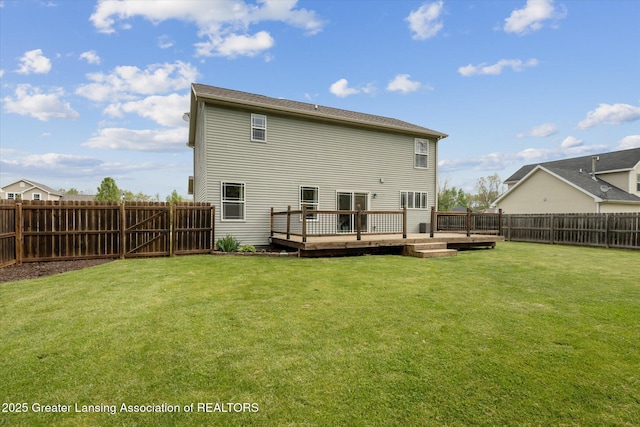 703 Josie Ln, Laingsburg, MI 48848 - rear view of house featuring a wooden deck
