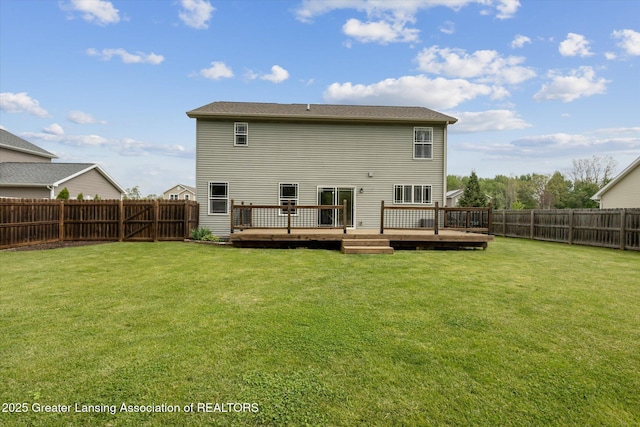 703 Josie Ln, Laingsburg, MI 48848 - rear view of house with a wooden deck