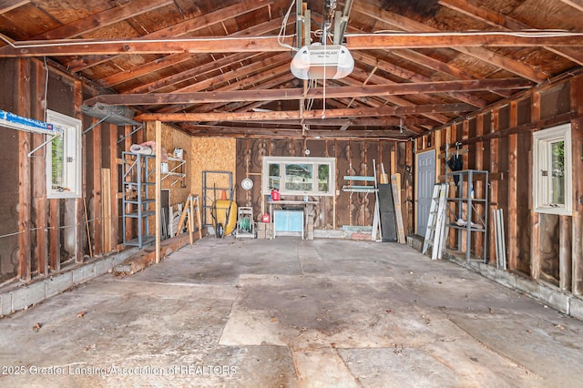 garage featuring a garage door opener