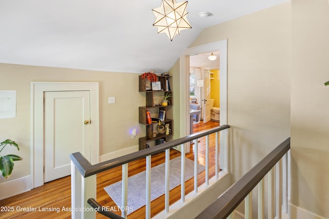1038 Morgan St, Lansing, MI 48912 - corridor featuring wood finished floors and lofted ceiling