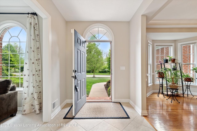 foyer with baseboards