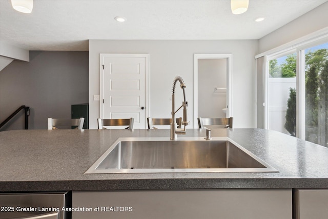 3842 Fossum Ln, Okemos, MI 48864 - kitchen with a sink, recessed lighting, and dishwasher