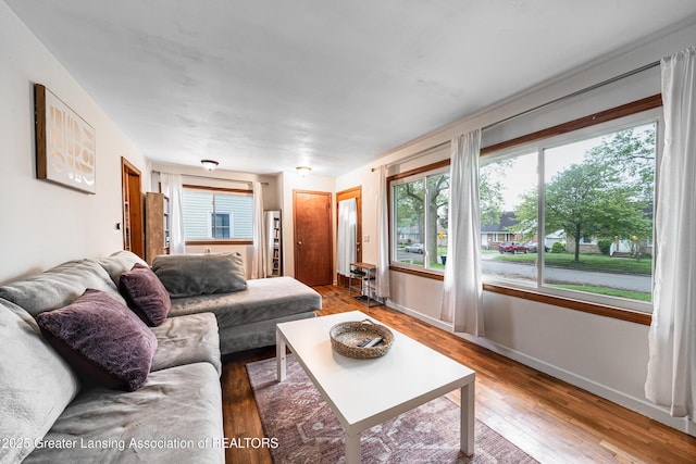 2018 Cooper Ave, Lansing, MI 48910 - living room with healthy amount of natural light, wood finished floors, and baseboards