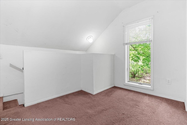 1200 W Lenawee St, Lansing, MI 48915 - additional living space with carpet floors, lofted ceiling, and baseboards