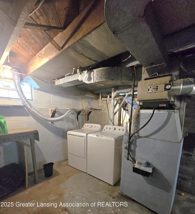 1427 Sheldon St, Lansing, MI 48906 - basement with separate washer and dryer and heating unit