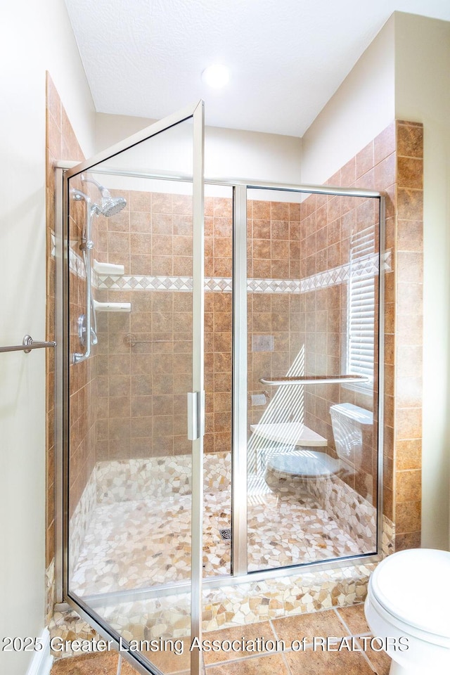 4655 Dimond Way, Dimondale, MI 48821 - full bath with toilet, tile patterned flooring, and a shower stall