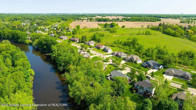 4655 Dimond Way, Dimondale, MI 48821 - aerial view of residential area with a large body of water