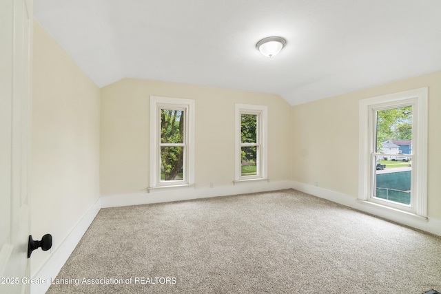 828 Backus St, Jackson, MI 49202 - bonus room featuring lofted ceiling, carpet floors, healthy amount of natural light, and baseboards