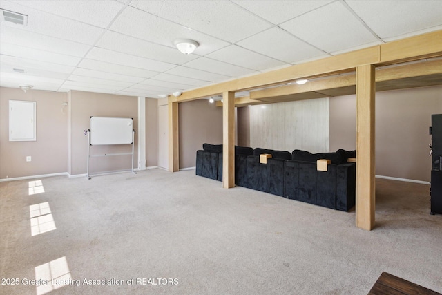 3795 Kirkland Ridge Dr, Holt, MI 48842 - finished below grade area featuring carpet floors, a drop ceiling, and baseboards