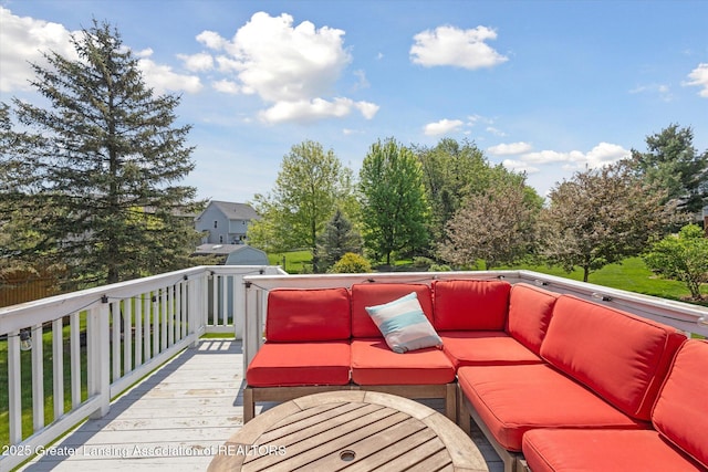 3795 Kirkland Ridge Dr, Holt, MI 48842 - wooden terrace featuring an outdoor living space