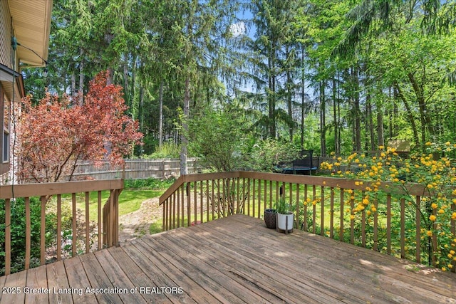 5859 Printemp Dr, East Lansing, MI 48823 - deck with a trampoline