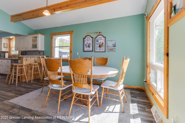 6391 Lakeshore Dr, Lakeview, MI 48850 - dining room featuring dark wood finished floors and baseboards